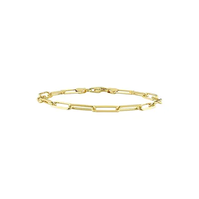 18K Goldplated Sterling Silver Paperclip Chain Bracelet - 7.5-Inch x 5MM