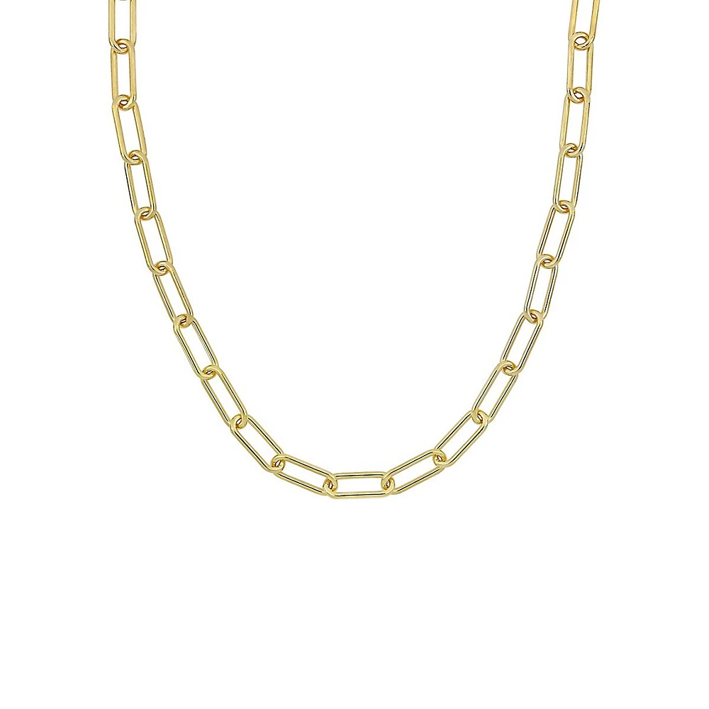 18K Goldplated Sterling Silver Paperclip Chain Necklace