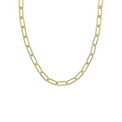 18K Goldplated Sterling Silver Paperclip Chain Necklace