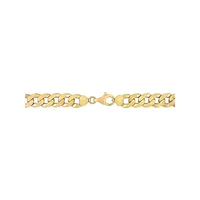 Bracelet chaîne à maillons gourmette en argent sterling plaqué or jaune 18 ct, 23 cm