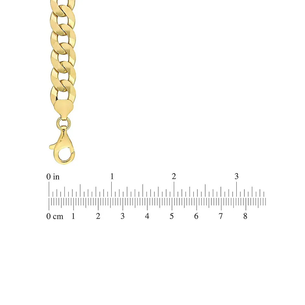 18K Yellow GoldPlated Sterling Silver Curb Link Chain Bracelet - 9-Inch