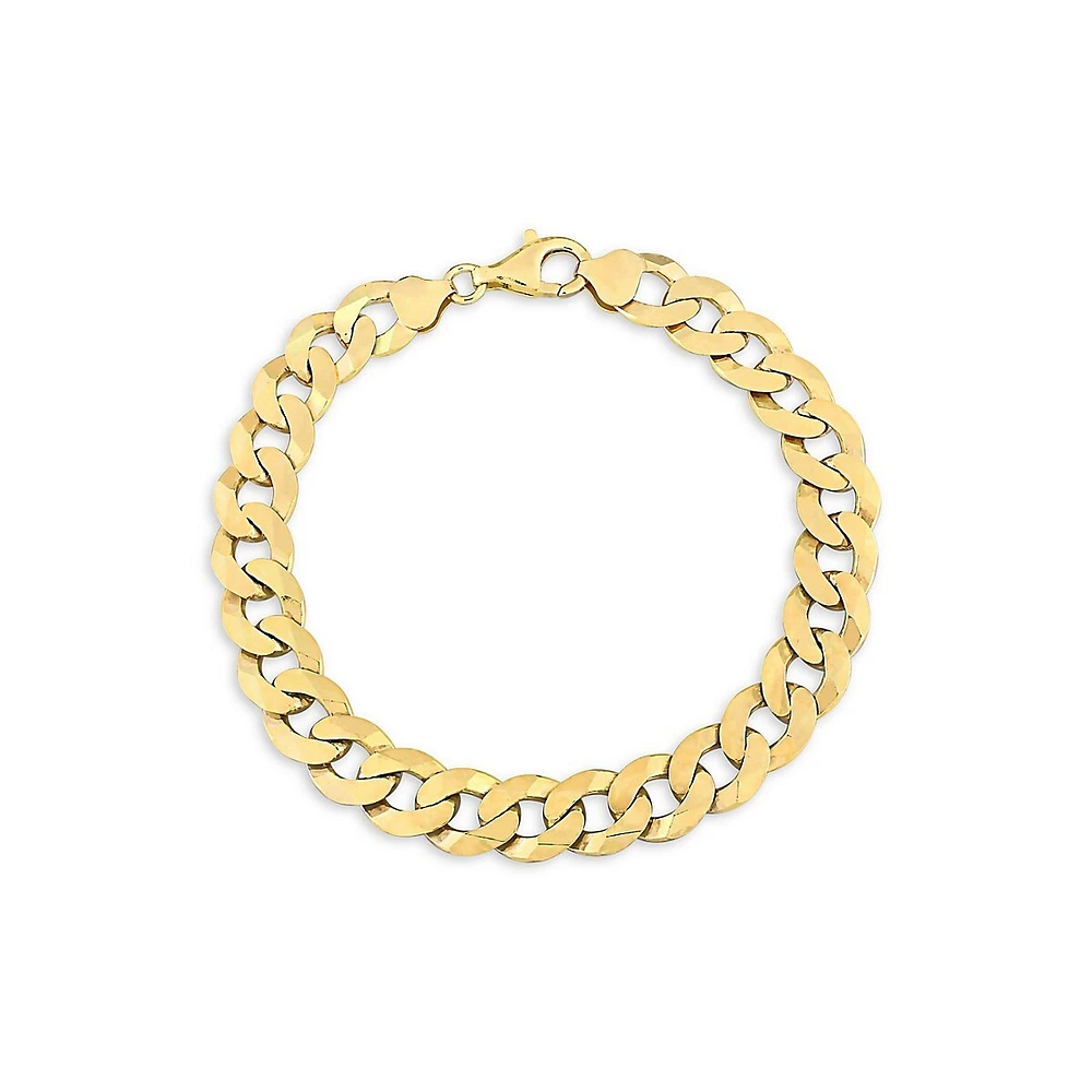 18K Yellow GoldPlated Sterling Silver Curb Link Chain Bracelet - 9-Inch