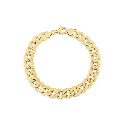 Bracelet chaîne à maillons gourmette en argent sterling plaqué or jaune 18 ct, 23 cm