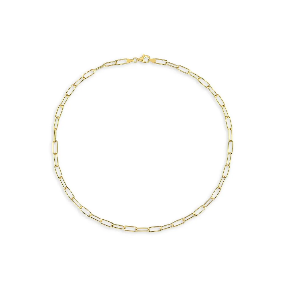 18K Yellow Goldplated Sterling Silver Paperclip Chain Necklace