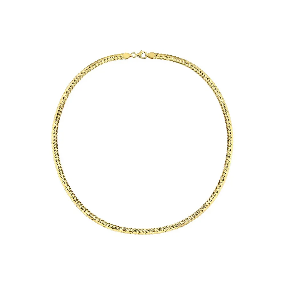 18K Goldplated Sterling Silver Herringbone Chain Necklace - 18-Inch x 5MM