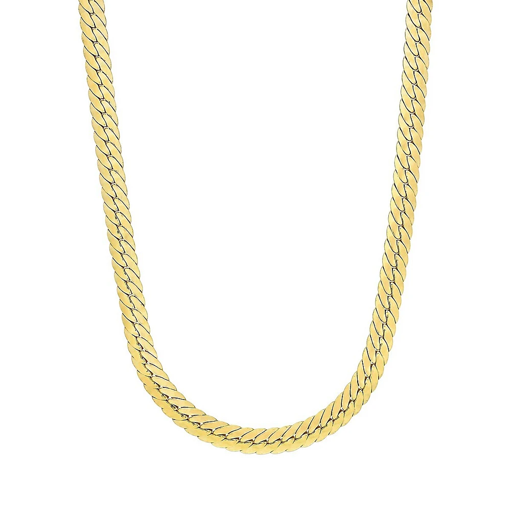 18K Goldplated Sterling Silver Herringbone Chain Necklace - 18-Inch x 5MM