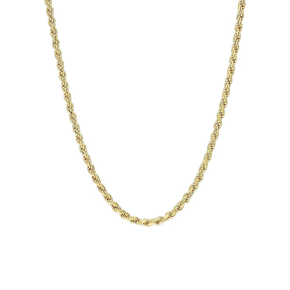 18K Yellow Goldplated Sterling Silver Rope Chain Necklace - 18-Inch