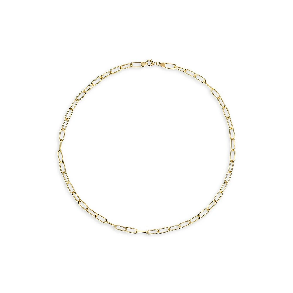 18K Goldplated Sterling Silver Paperclip Chain Necklace - 24-Inch x 6MM