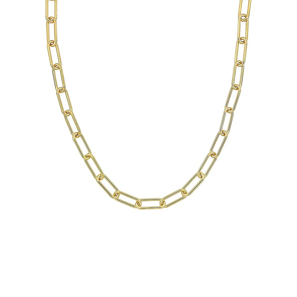 18K Goldplated Sterling Silver Paperclip Chain Necklace - 24-Inch x 6MM