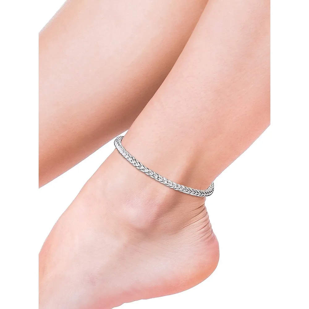 Sterling Silver Foxtail Chain Anklet