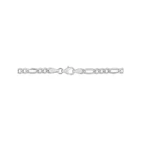 Bracelet à chaîne figaro en argent sterling, 19 cm x 3,8 MM