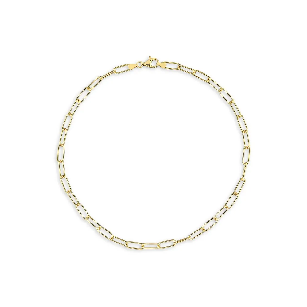 18K Yellow Goldplated Sterling Silver Paperclip Chain Necklace