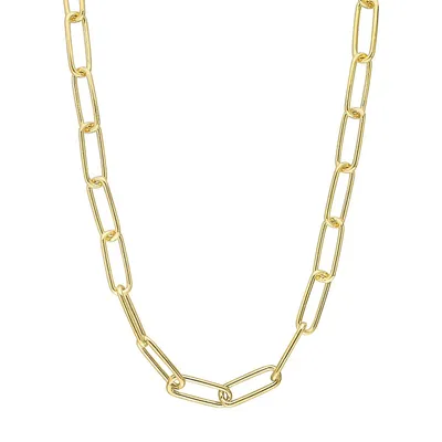 18K Yellow Goldplated Sterling Silver Paperclip Chain Necklace