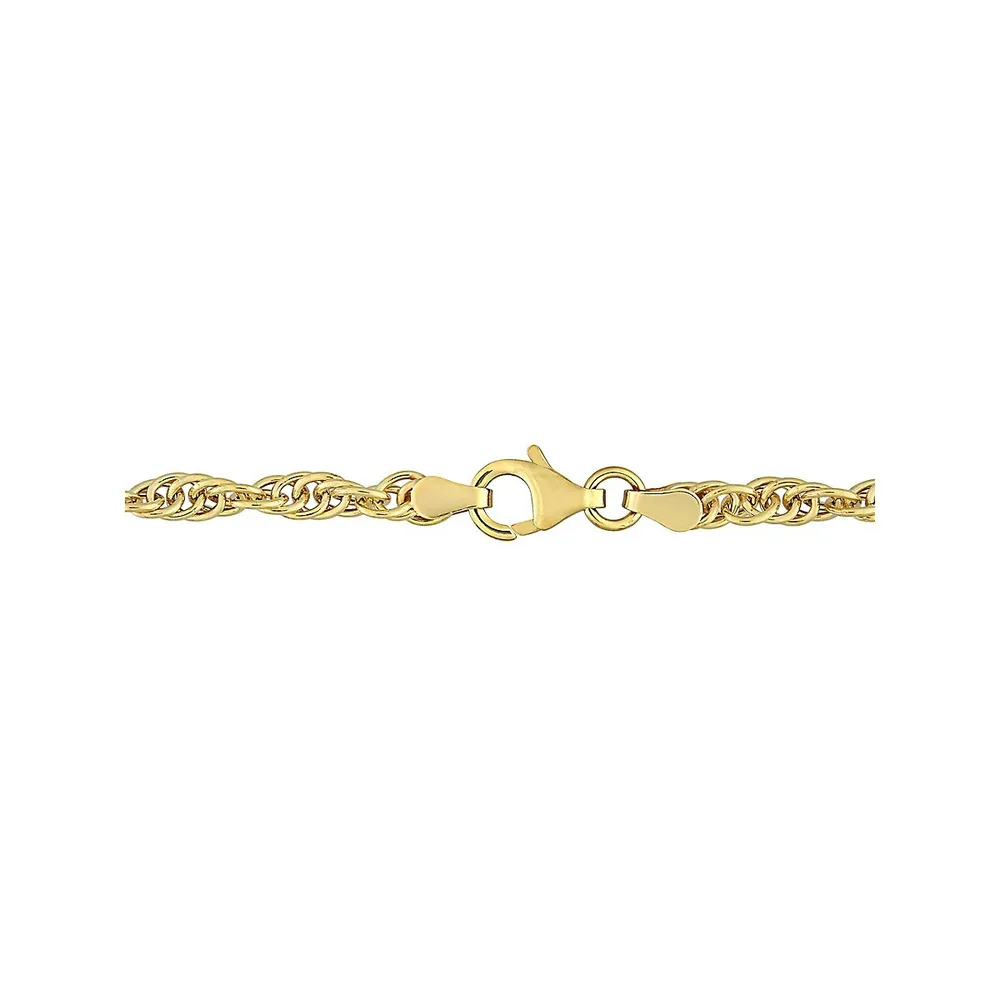 Goldplated Sterling Silver Singapore Chain Bracelet - 7.5-Inch x 3.7MM