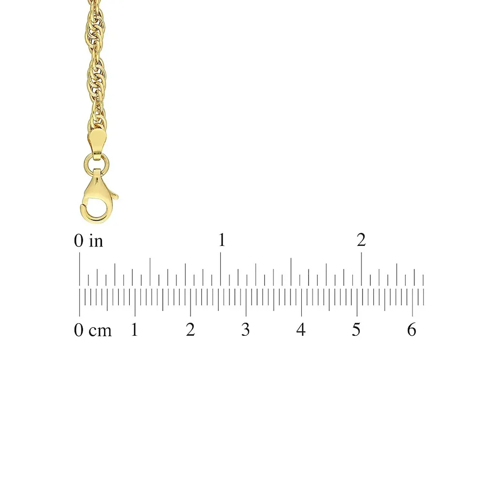 Goldplated Sterling Silver Singapore Chain Bracelet - 7.5-Inch x 3.7MM