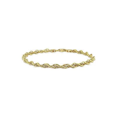 Goldplated Sterling Silver Singapore Chain Bracelet - 7.5-Inch x 3.7MM