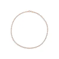 18K Rose Goldplated Sterling Silver Paperclip Chain Necklace - 18-Inch x 3.5MM