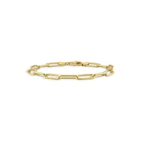 ​18K Goldplated Sterling Silver Paperclip Chain Bracelet - 7.5-Inch x 5MM