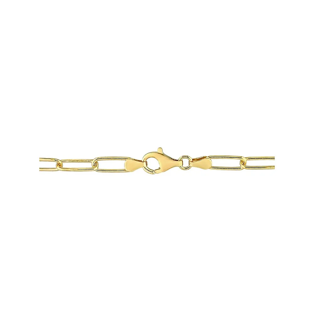 Goldplated Sterling Silver Paper Clip Chain Bracelet