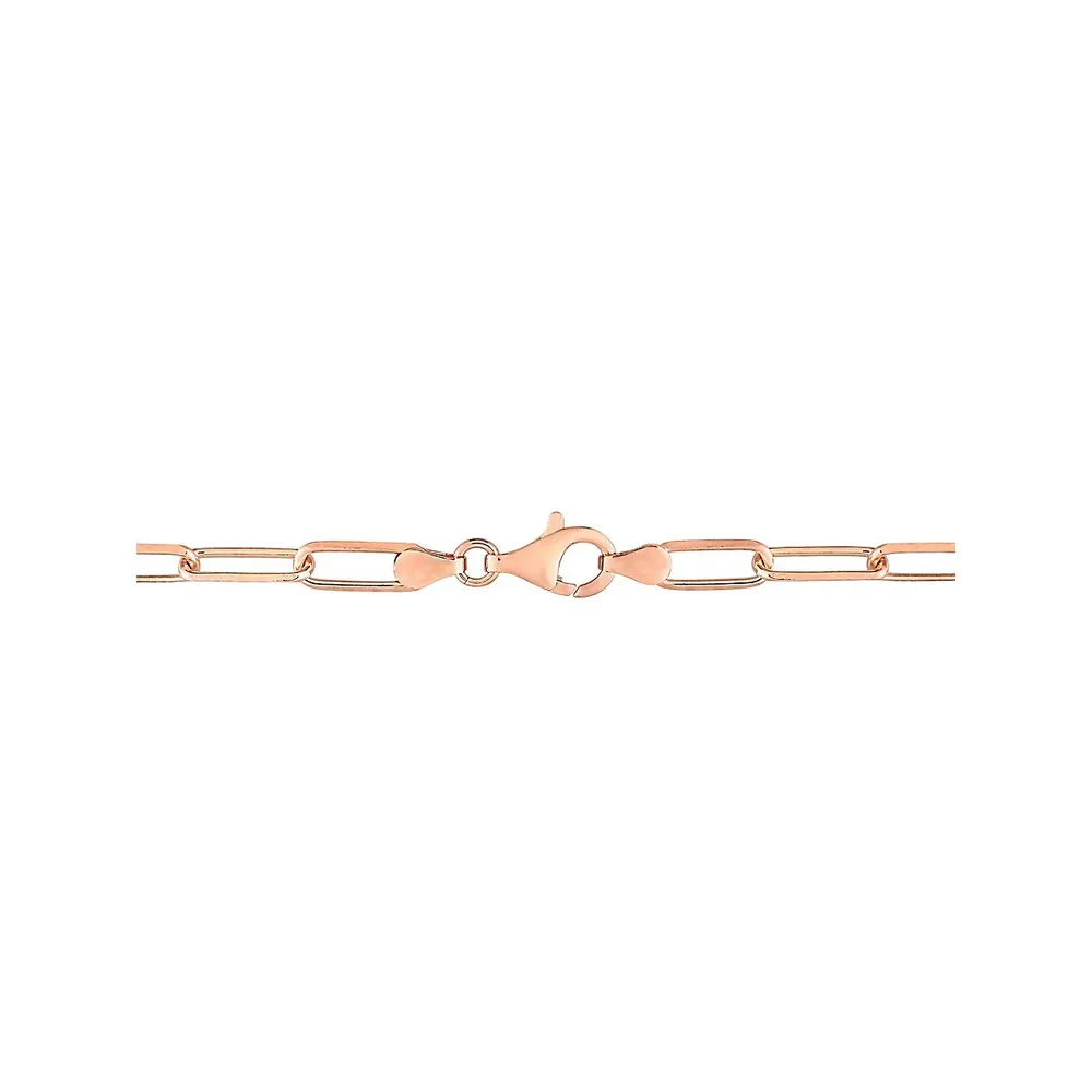 Rose-Goldplated Sterling Silver Paper Clip Chain Bracelet - 7.5-Inch x 5MM