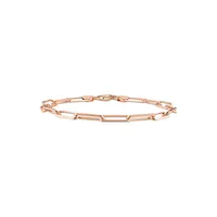 Rose-Goldplated Sterling Silver Paper Clip Chain Bracelet - 7.5-Inch x 5MM