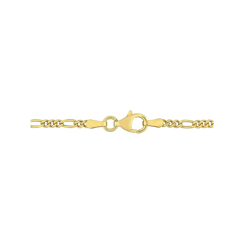 18K Goldplated Sterling Silver Figaro Chain Anklet - 9-Inch x 2.2MM