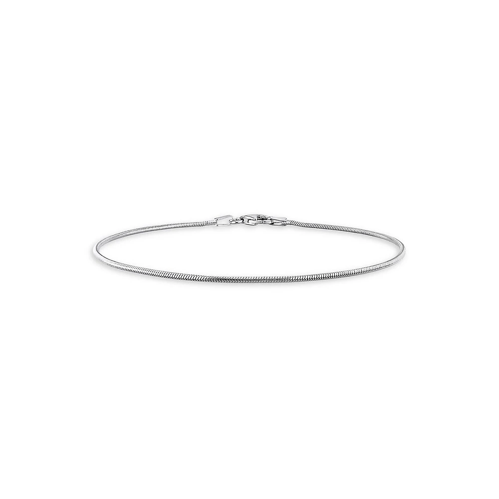 Sterling Silver Snake Chain Anklet - 9-Inch x 1.2MM