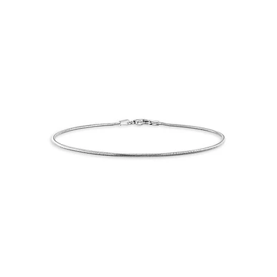 Sterling Silver Snake Chain Anklet - 9-Inch x 1.2MM