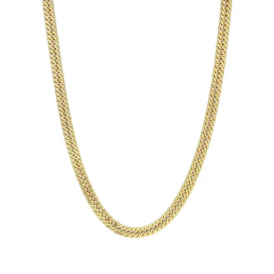 18K Goldplated Sterling Silver Fancy Curb Link Chain Necklace