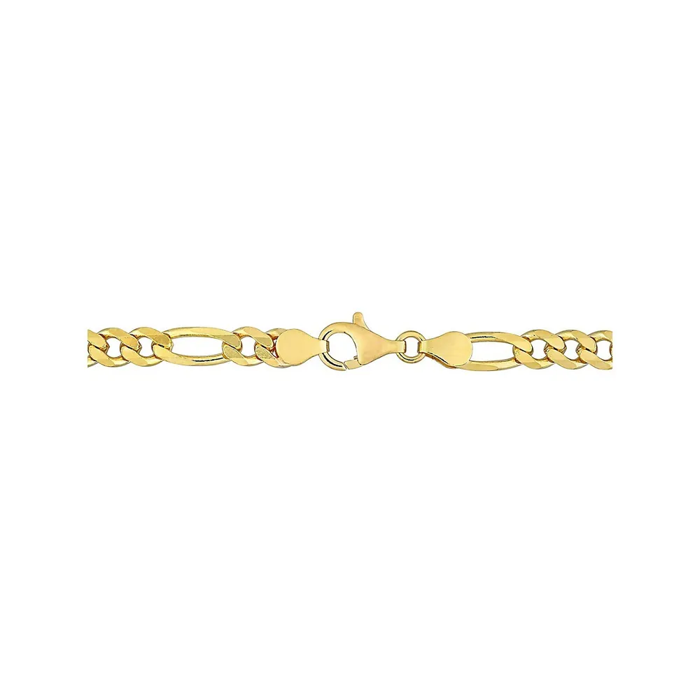 18K Goldplated Sterling Silver Figaro Chain Bracelet - 7.5-Inch x 5.5MM