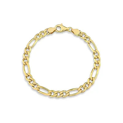 18K Goldplated Sterling Silver Figaro Chain Bracelet - 7.5-Inch x 5.5MM