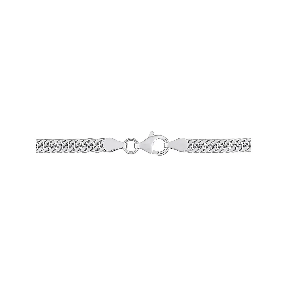 Sterling Silver Fancy Curb Link Chain Necklace - 24-Inch