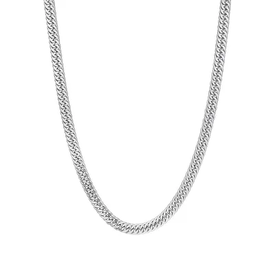 Sterling Silver Fancy Curb Link Chain Necklace