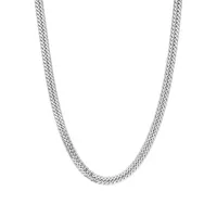 Sterling Silver Fancy Curb Link Chain Necklace - 24-Inch