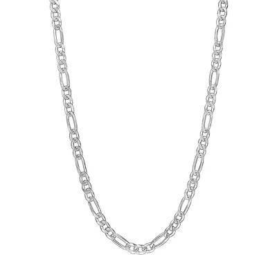Sterling Silver Figaro Chain Necklace - 18-Inch