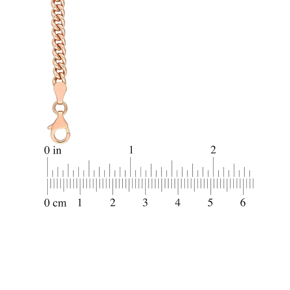 18K Rose Goldplated Sterling Silver Curb Chain Bracelet - 7-Inch x 4.4MM