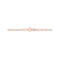18K Rose Goldplated Sterling Silver Fancy Paperclip Chain Bracelet, 7-Inch x 3MM