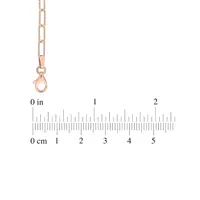18K Rose Goldplated Sterling Silver Fancy Paperclip Chain Bracelet, 7-Inch x 3MM