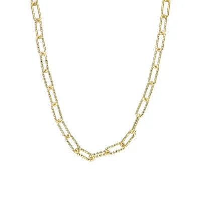 18K Goldplated Sterling Silver Fancy Paperclip Chain Necklace