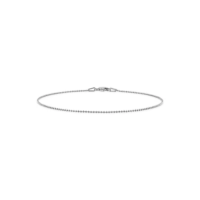 Sterling Silver 1MM Ball Chain Anklet - 9-Inch