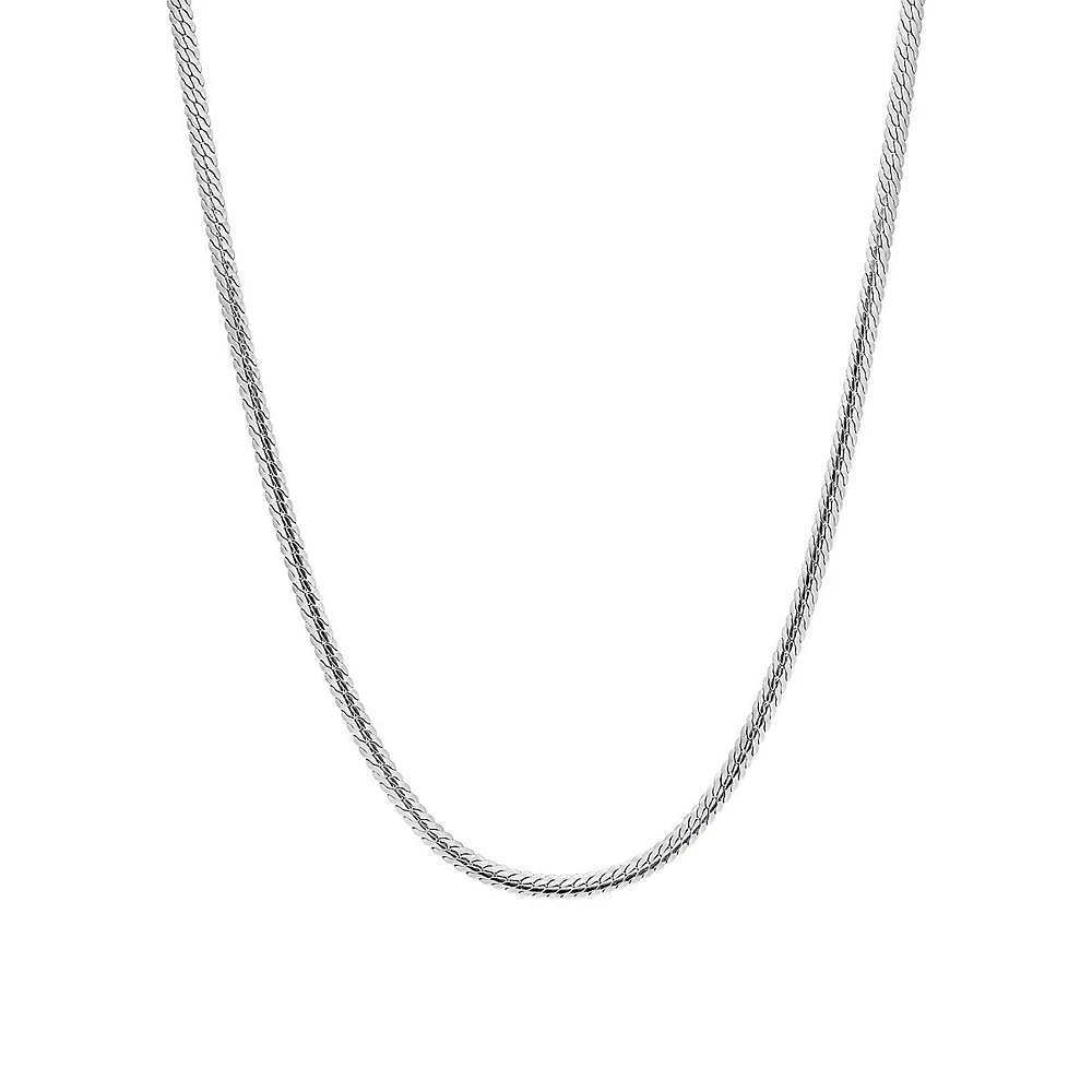 Collier à chaîne à chevrons en argent sterling de 46 cm x 2 MM