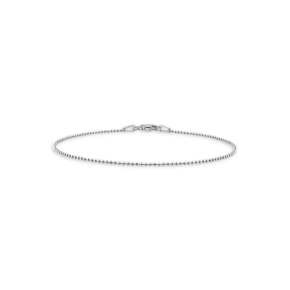 Bracelet en chaîne à billes en argent sterling de 19 cm x 1 mm