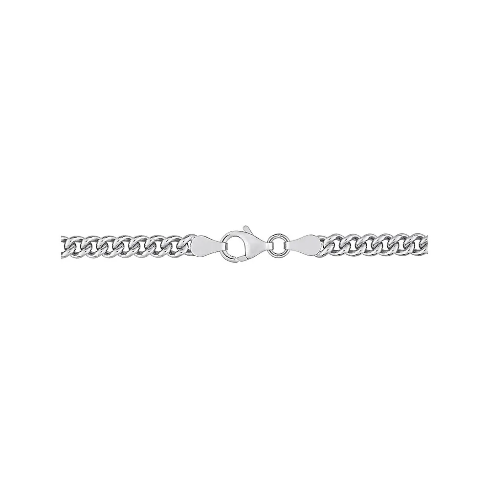 Sterling Silver Curb-Link Chain Anklet - 9-Inch x 4.4MM