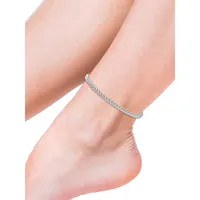 Sterling Silver Curb-Link Chain Anklet - 9-Inch x 4.4MM