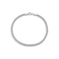 Bracelet de cheville en argent sterling à maillons gourmette, 23 cm x 4,4 mm