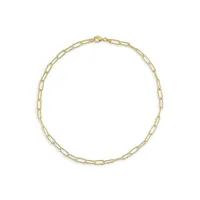 Goldplated Sterling Silver 5MM Fancy Paperclip Chain Necklace - 20-Inch
