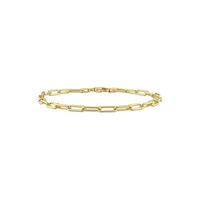 18K Goldplated Sterling Silver Paperclip Chain Bracelet - 7.5-Inch x 3.5MM