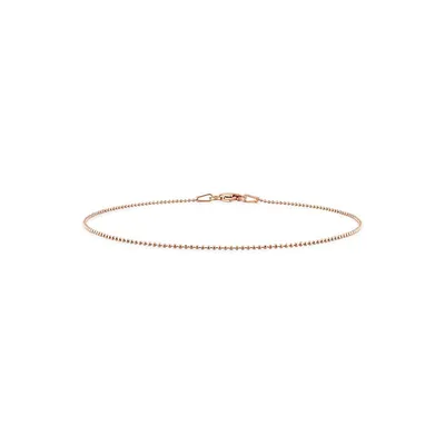 18K Rose Goldplated Sterling Silver Ball Chain Anklet
