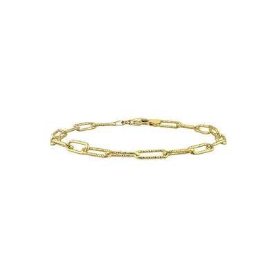 18K Goldplated Sterling Silver Fancy Paperclip-Chain Anklet