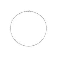 Collier chaîne boule ovale en argent sterling de 46 cm x 1,5 mm